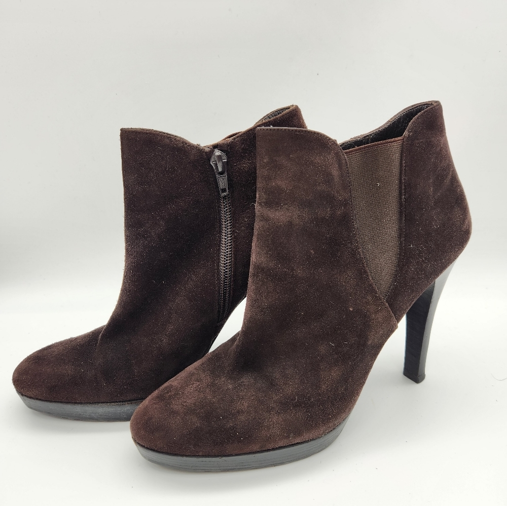 Stuart Weitzman Brown Suede Heeled Booties Size 8
